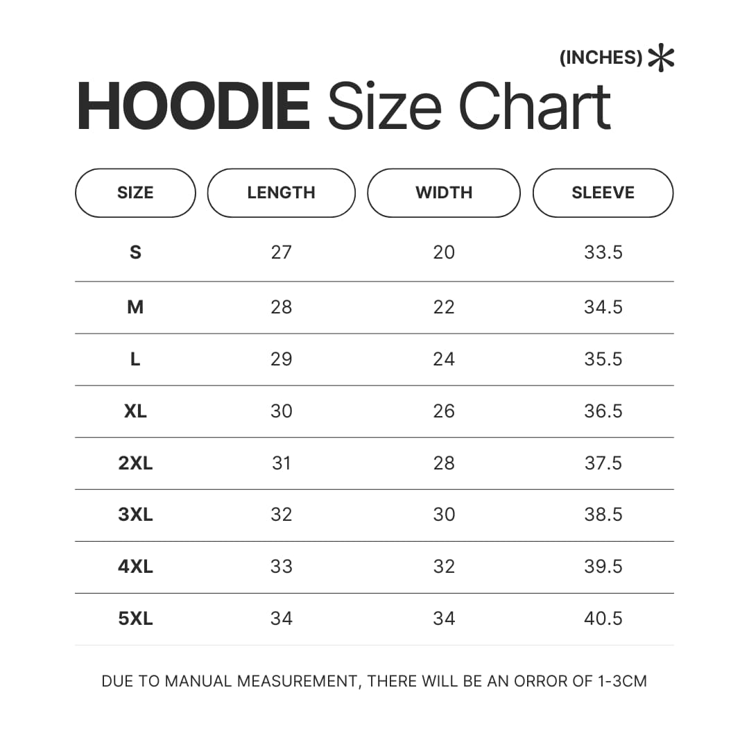 Hoodie Size Chart - The Amazing World of Gumball Store