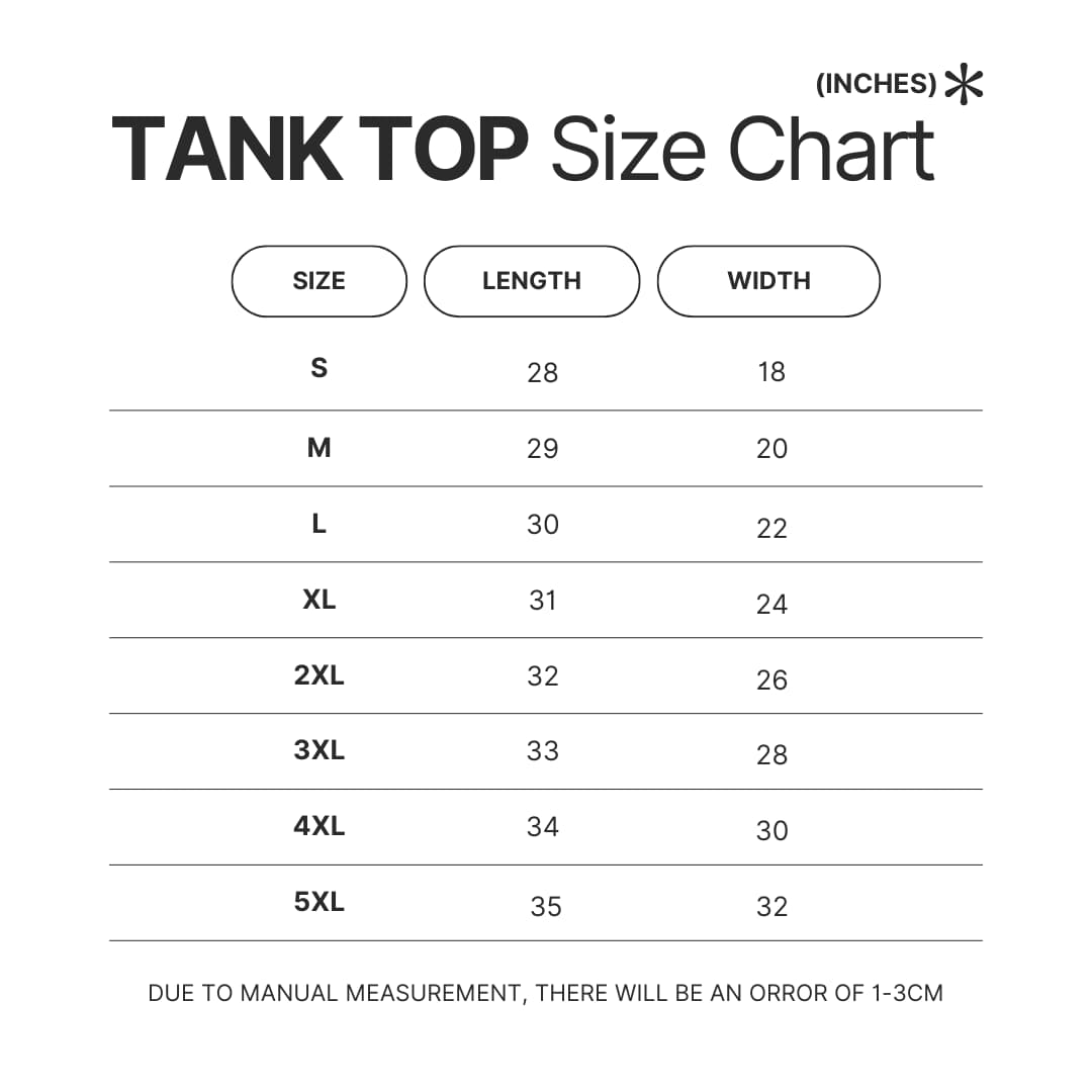 Tank Top Size Chart - The Amazing World of Gumball Store