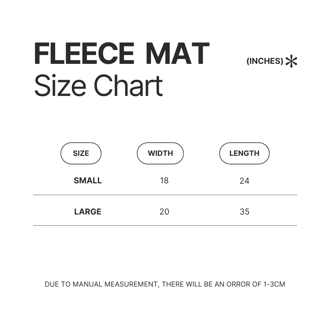 Fleece Mat Size Chart - The Amazing World of Gumball Store