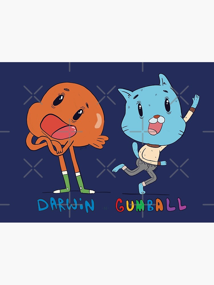 Goofy Darwin N Gumball Throw Pillow - Image 2