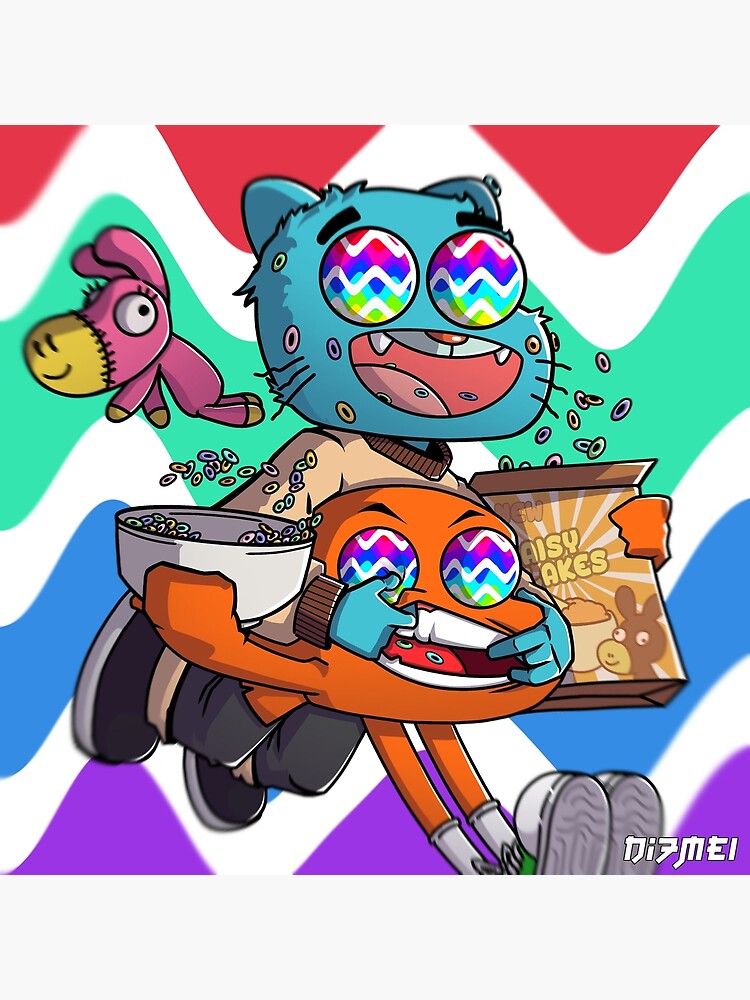 Gumball And Darwin Snack Running Throw Pillow - Image 2