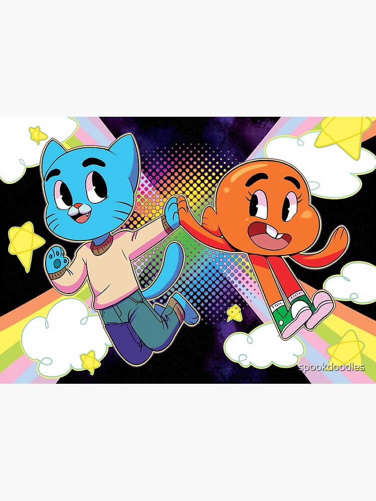 Gumball And Darwin Rainbow Duo Shower Curtain - Image 2