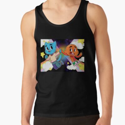 Gumball And Darwin Rainbow Couple Tank Top