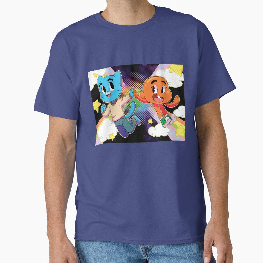 Gumball And Darwin Rainbow Couple T-shirt - Image 4