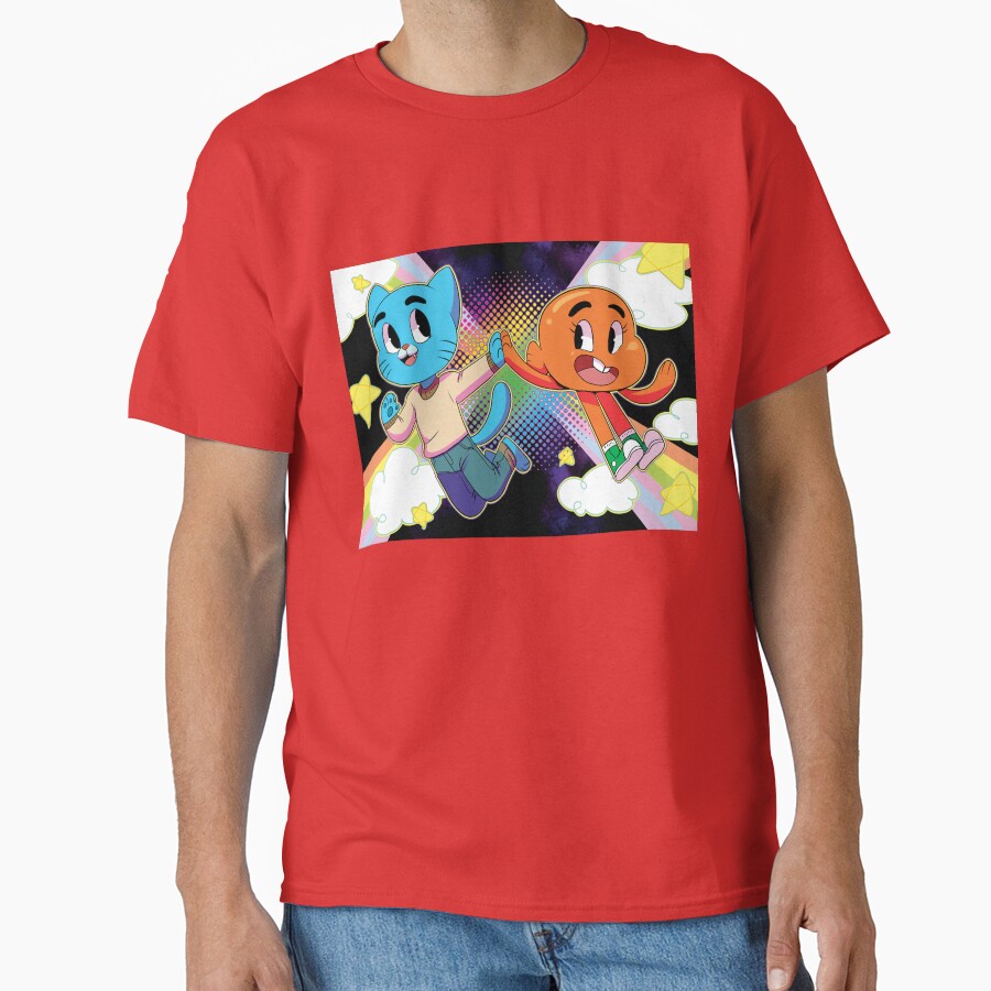 Gumball And Darwin Rainbow Couple T-shirt - Image 5