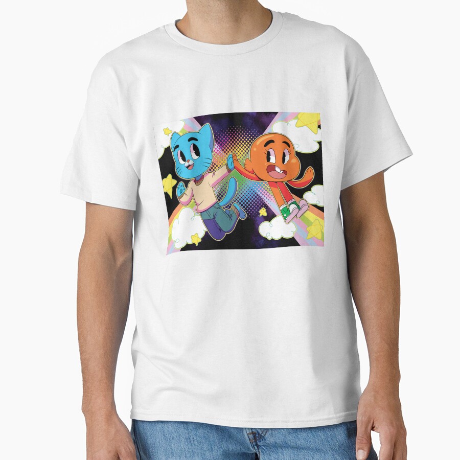 Gumball And Darwin Rainbow Couple T-shirt - Image 2