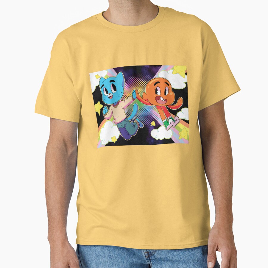 Gumball And Darwin Rainbow Couple T-shirt - Image 6