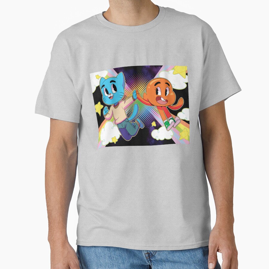 Gumball And Darwin Rainbow Couple T-shirt - Image 3