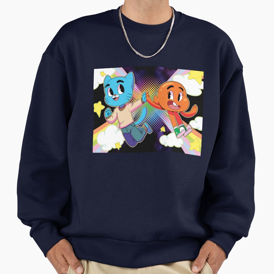Gumball And Darwin Rainbow Couple Sweatshirt - Image 5