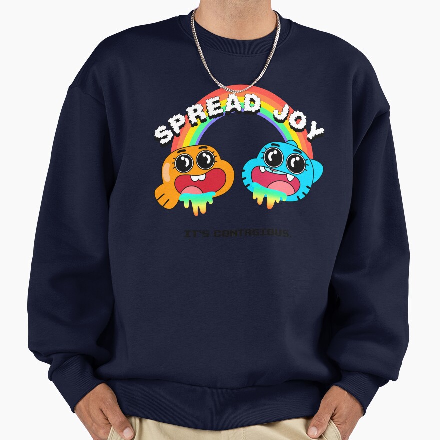 The Amazing World Of Gumball Spread Joy White Sweatshirt - Image 5