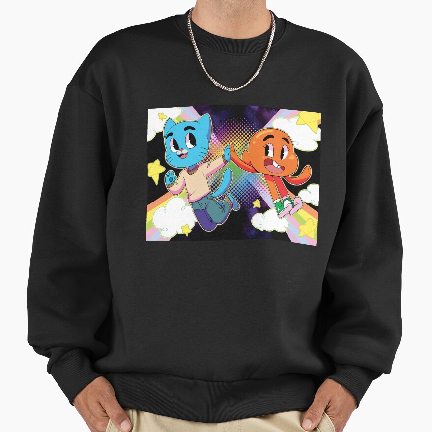 Gumball And Darwin Rainbow Couple Sweatshirt - Image 2