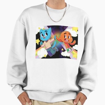 Gumball And Darwin Rainbow Couple Sweatshirt
