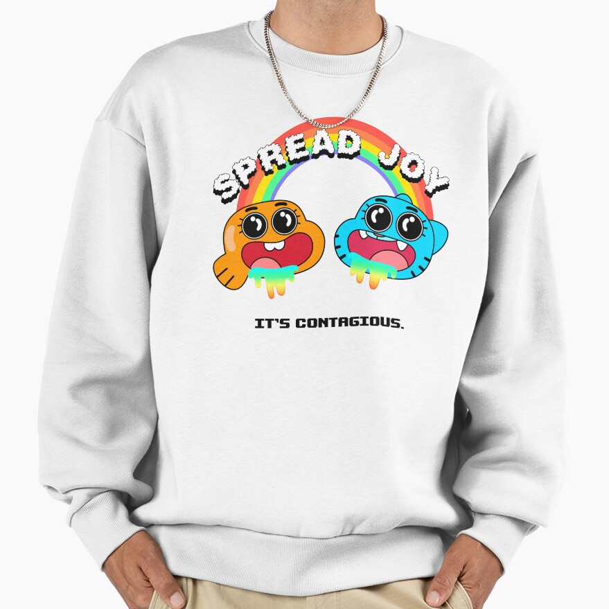 The Amazing World Of Gumball Spread Joy White Sweatshirt - Image 2