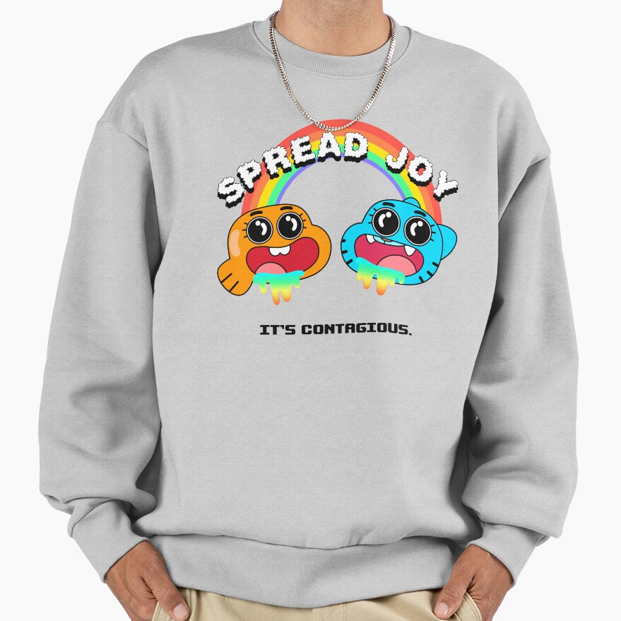 The Amazing World Of Gumball Spread Joy White Sweatshirt - Image 4