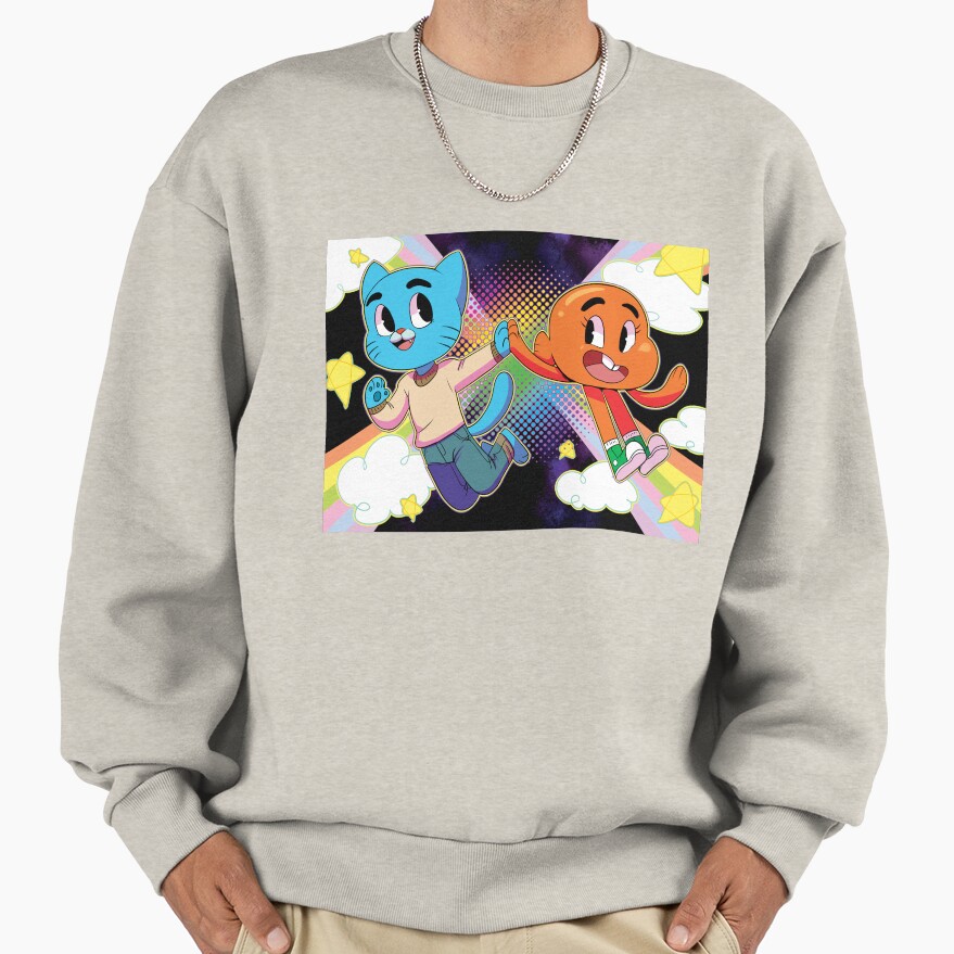 Gumball And Darwin Rainbow Couple Sweatshirt - Image 3