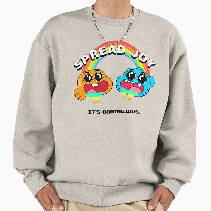 The Amazing World Of Gumball Spread Joy White Sweatshirt - Image 3