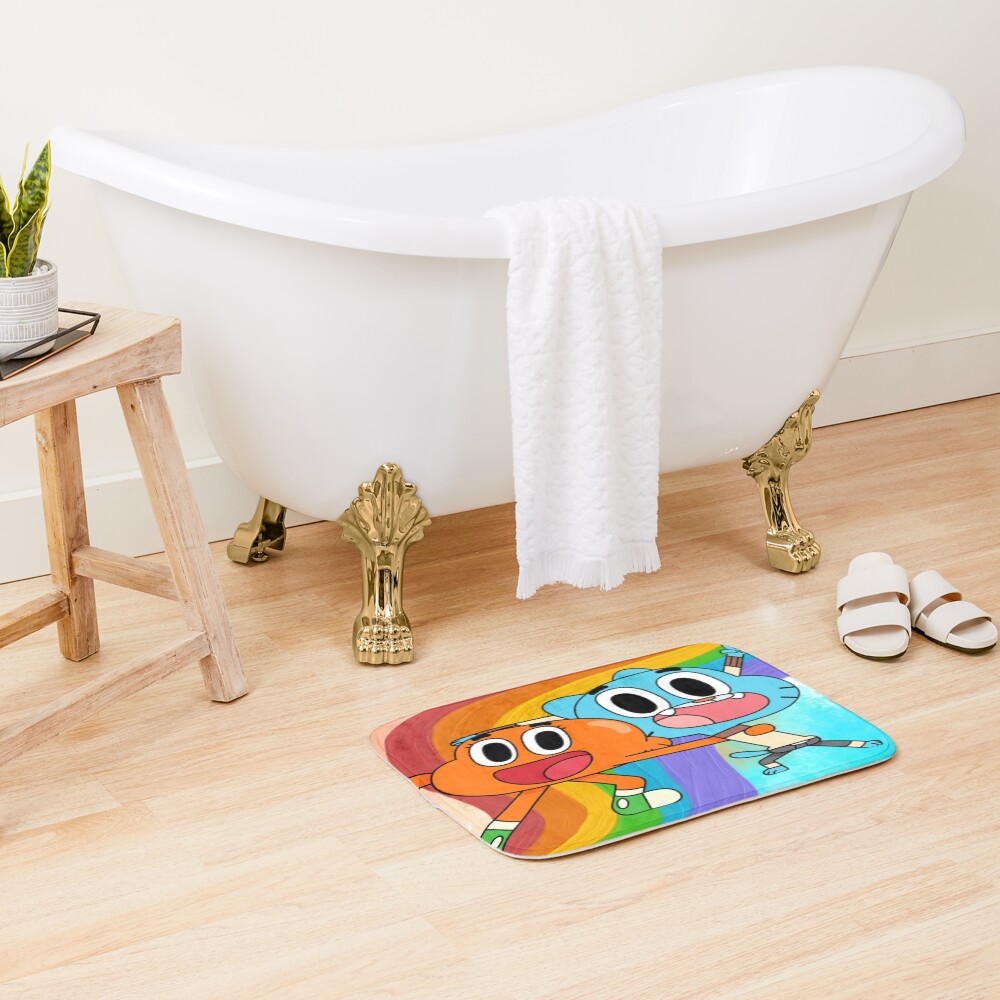Happy Cartoon Friends Rainbow Adventure Bath Mat - Image 2