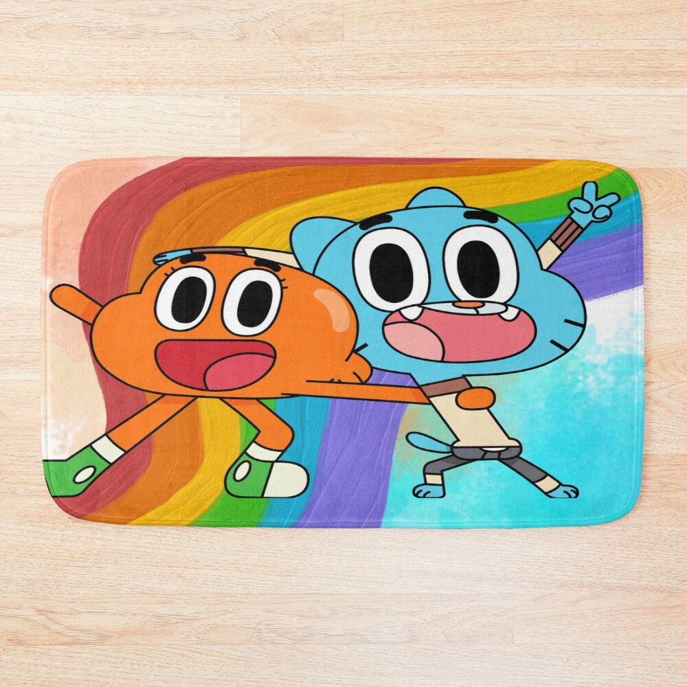 Happy Cartoon Friends Rainbow Adventure Bath Mat