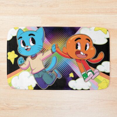 Gumball And Darwin Rainbow Duo Bath Mat