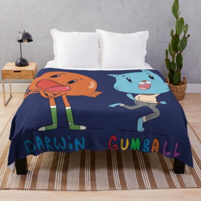 Goofy Darwin N Gumball Throw Blanket