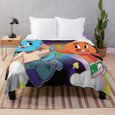 Gumball And Darwin Rainbow Duo Throw Blanket