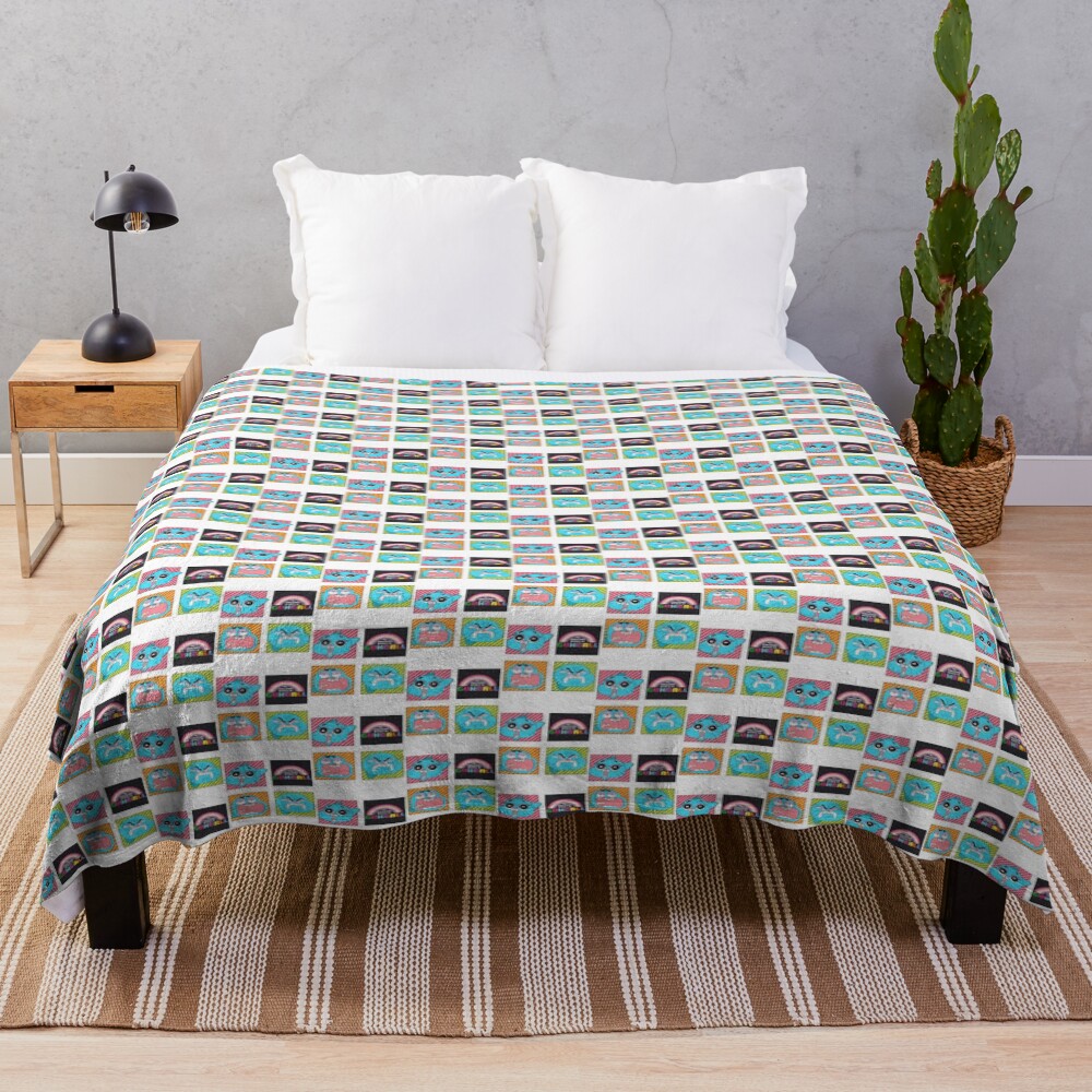 Doodle Emotions The Amazing World Of Gumball Throw Blanket
