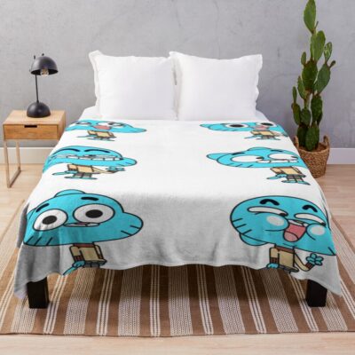 Gumball Funny Emoji Design Throw Blanket
