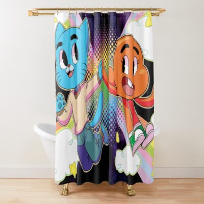 Gumball And Darwin Rainbow Duo Shower Curtain