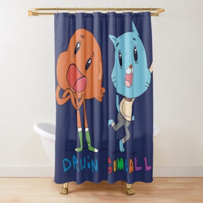 Goofy Darwin N Gumball Shower Curtain