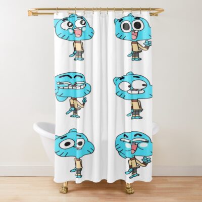 Gumball Funny Emoji Design Shower Curtain
