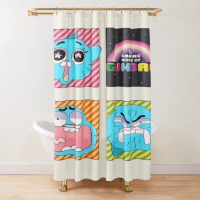 Doodle Emotions The Amazing World Of Gumball Shower Curtain