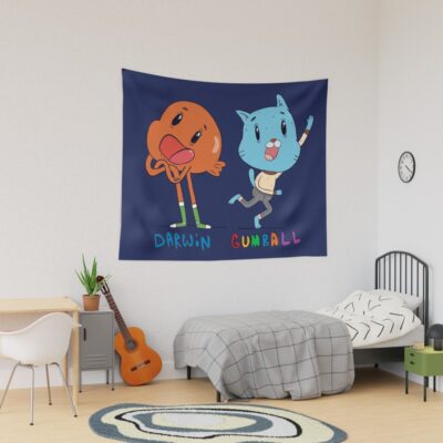 Goofy Darwin N Gumball Tapestry