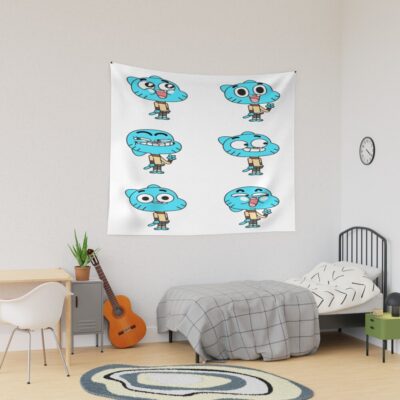 Gumball Funny Emoji Design Tapestry