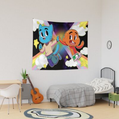 Gumball And Darwin Rainbow Duo Tapestry