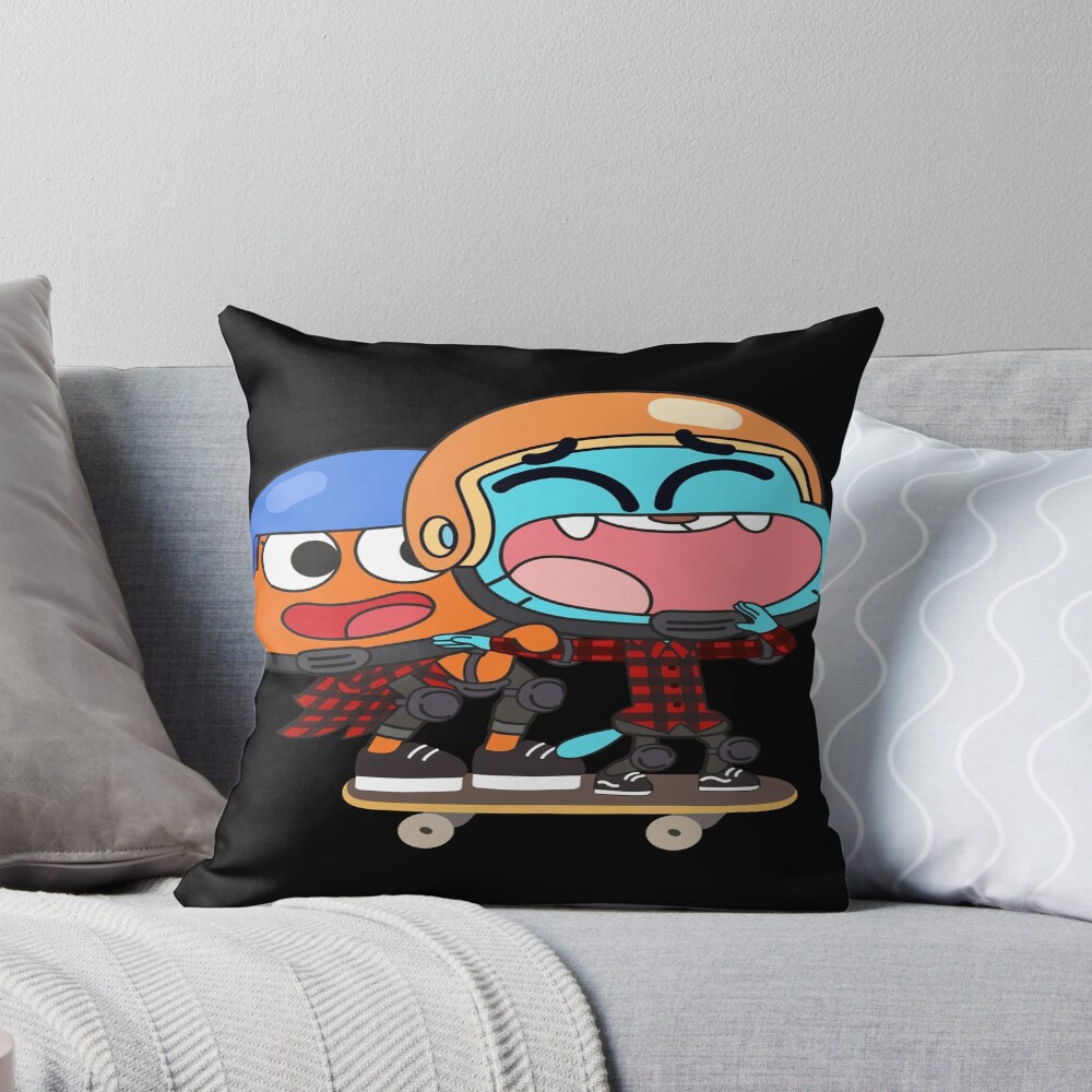 Gumball Darwin Skating Throw Pillow