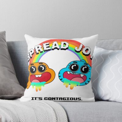 The Amazing World Of Gumball Spread Joy White Throw Pillow