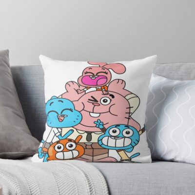 The Amazing World Of Gumball Cutest Family Throw Pillow