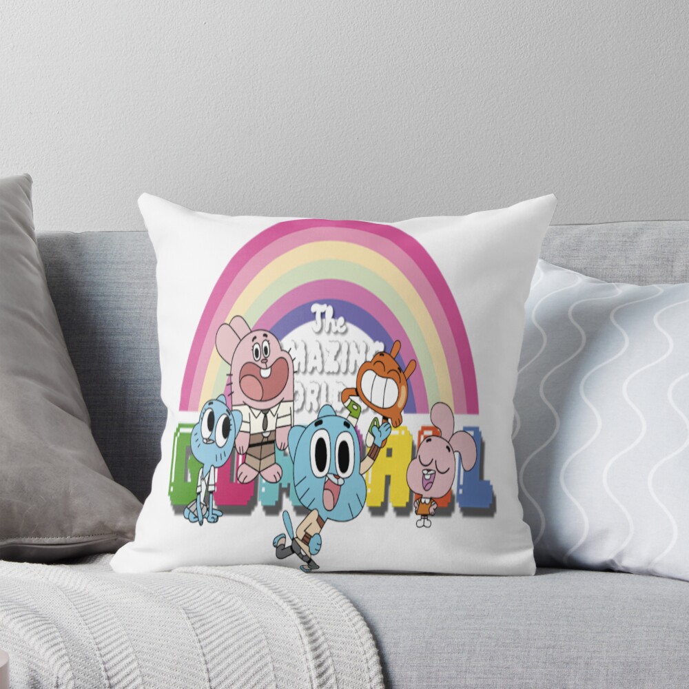 Amazing World Of Cat And Fish Throw Pillow