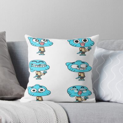 Gumball Funny Emoji Design Throw Pillow