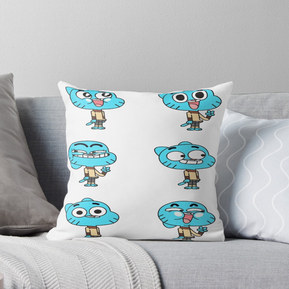 Gumball Funny Emoji Design Throw Pillow