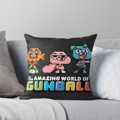The Amazing World Of Gumball 8 Bit Rpg Video Game Throw Pillow
