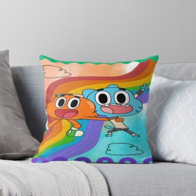 Adventure Cute Colorful Duo Throw Pillow