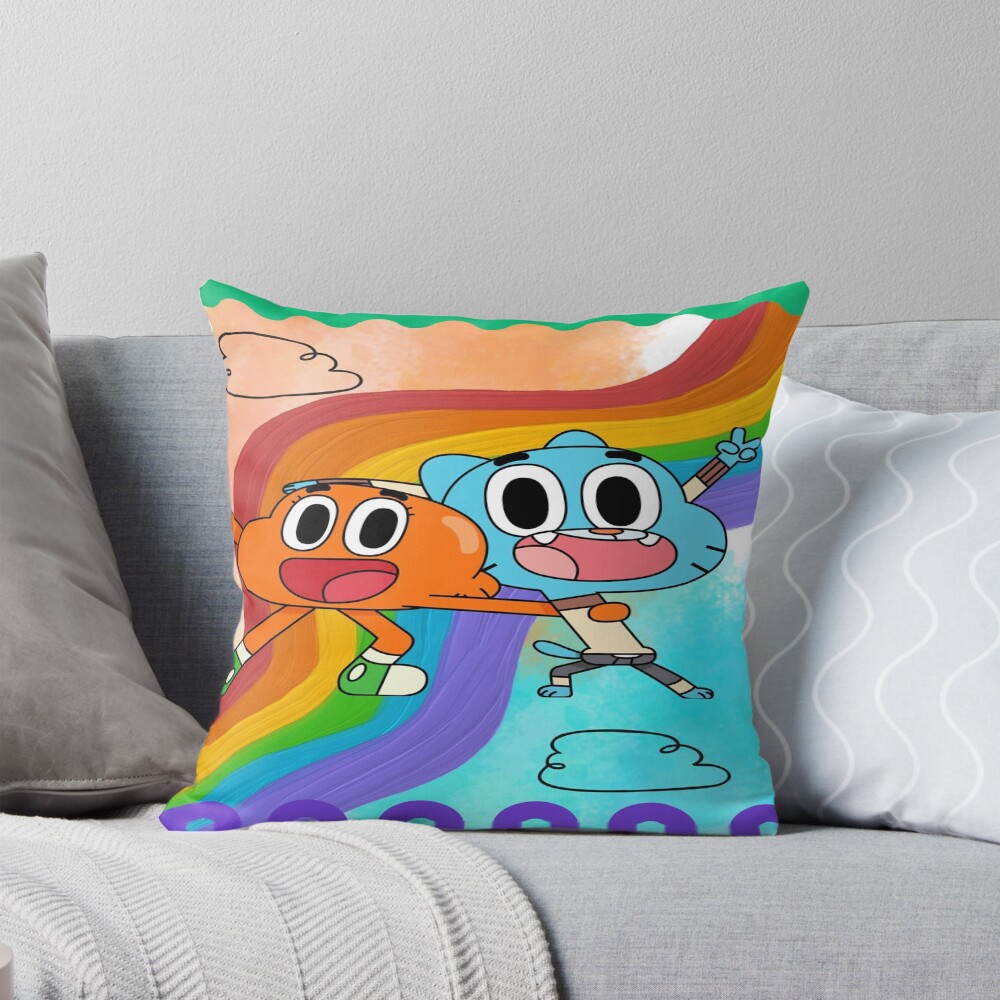 Adventure Cute Colorful Duo Throw Pillow